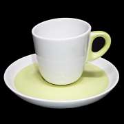ชุดถ้วยกาแฟเซรามิค เขียว - ขาว